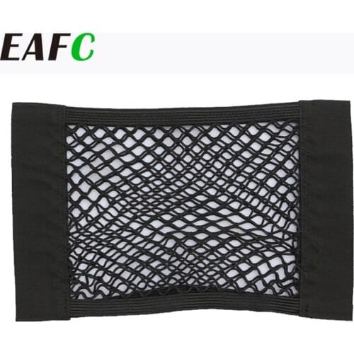Trunk Storage Elastic String Net Mesh Bag Car Magic Tape Sticking Holder Pocket Car Organizer Storage Net Auto Black