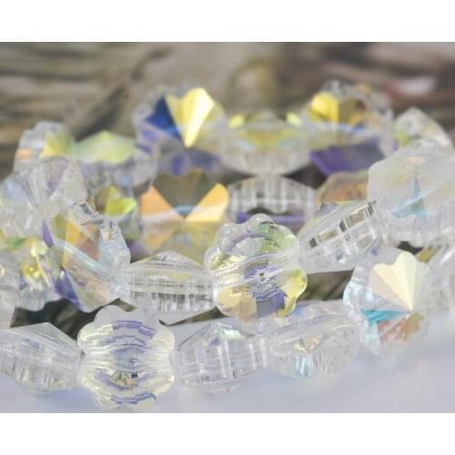 Plum Flower Glass Deads One Hole Stones Deads for Clothing Decoration Crystal AB Tandem Sewing Garment Deads Stones for Jewelry