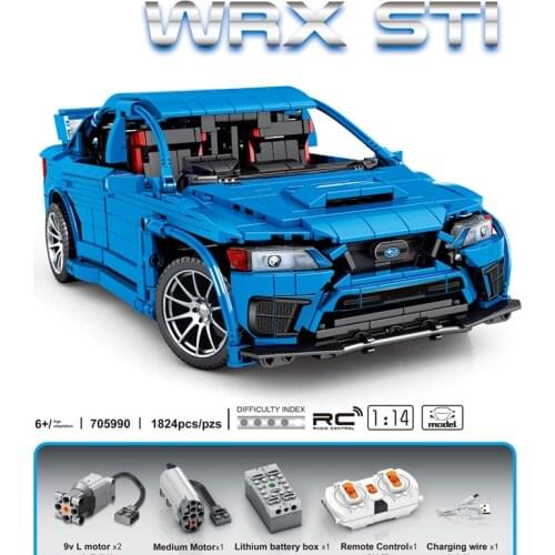 Technical 1:14 scale japan sport car 11th SUBARU Impreza WRX STI block 2.4ghz radio remote control vehicle brick app rc toys