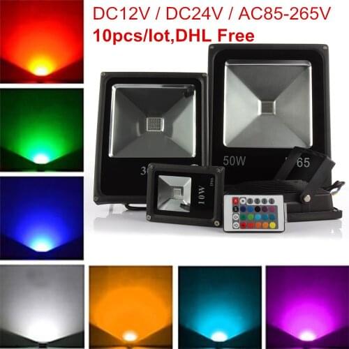 Outdoor Light RGB LED Spotlight 10W 20W 30W 50W Led Floodlight Waterproof IP65 Led Reflector 85-265V/12V/24V Led Lighting