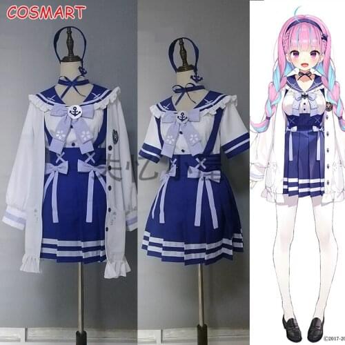 VTuber Hololive Minato Aqua SJ Lovely Dress Uniform Cosplay Costume Halloween Party Outfit For Women Girls 2020 NEW