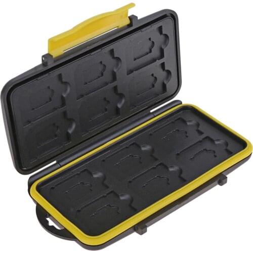 ALLOYSEED 12 Slot Waterproof Memory Card Case Protector Holder SD Micro SD TF Cards Storage Box Protective Cover Case Carry Bag