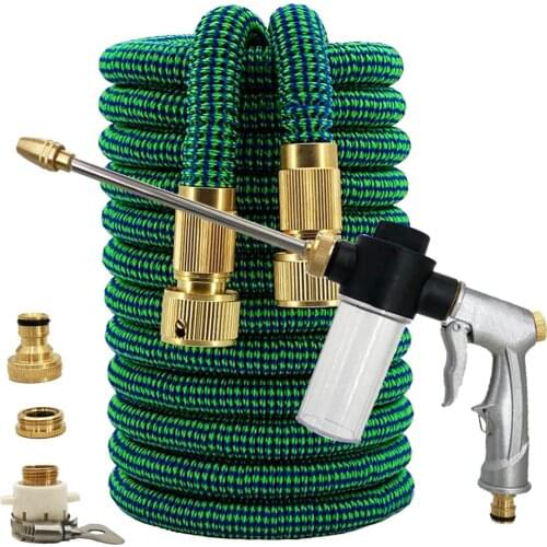 High Qressure Hose Car Washing Machine Gardening Watering Hose Telescopic Magic Hose Garden Flower Cleaning Sprayer 25ft-100ft