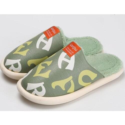 Womens slippers fashion letters Fur Warm non-slip waterproof slippers plush winter Slippers for home 2021 women footwear