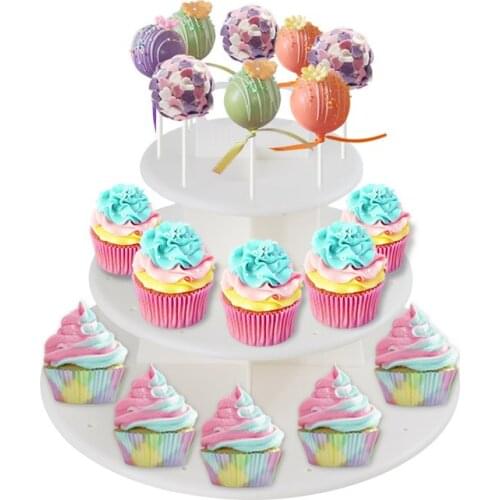 1set 3-Tier Cake Stand Lollipop Holder Wedding Birthday Party Decoration Cake Pop Cupcake Stand Table Dessert Display Stand