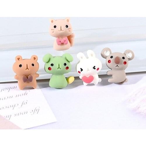 20Pcs Resin Cartoon Animal Flatback Cabochons Scrapbook Craft DIY Jewelry Making Embellishments Accessories Phone Decoration