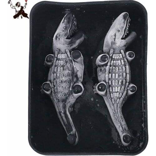 3D Crocodile Silicone Ice Cube Mold Ice Box With Lid Beverage Ice Box Creative Bar Ice Block Mould Bar Tools