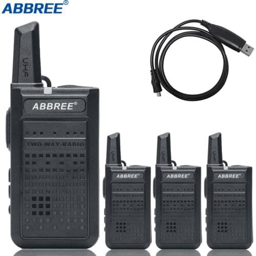4pcs ABBREE AR-A2 mini Handy Walkie Talkie Mini VOX USB Charge UHF Two Way Radio Comunicador Transceiver Woki Toki VOX bf-888s