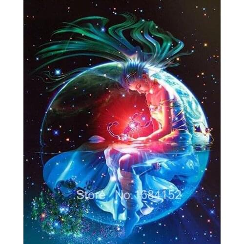 Full Square Drill 5D DIY Diamond Painting Fantasy cartoon girl 3D Diamond Mosaic Cross Stitch beads Embroidery Home Decor A71