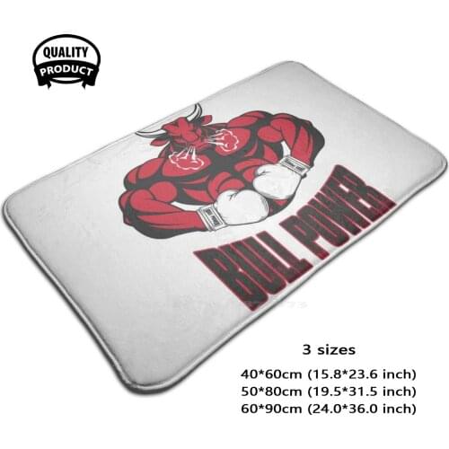 Bull Power White 3 Sizes Home Rug Room Carpet Gym Bodybuilding Kickboxing Workout Athletic