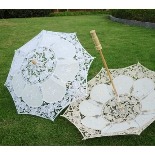 White Small Umbrella Kids Rain Women Lace Umbrella Home Decor Wedding Photography Bride Umbrella Parasol Sunshade