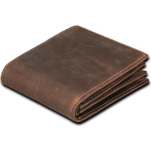 Free Shipping,casual genuine leather wallet.man vintage Oil wax cowhide money clips.fashion Handmade Purse.brown.sales.gift