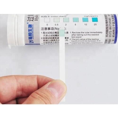 Rapid determination of hydrogen peroxide in test strips for hydrogen peroxide