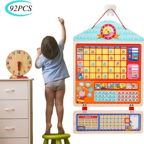 Children Montessori Growth Self-Discipline Puzzle Board Toys Develop Good Habits Magnetic Puzzle Stickers Wall Record Board Toys
