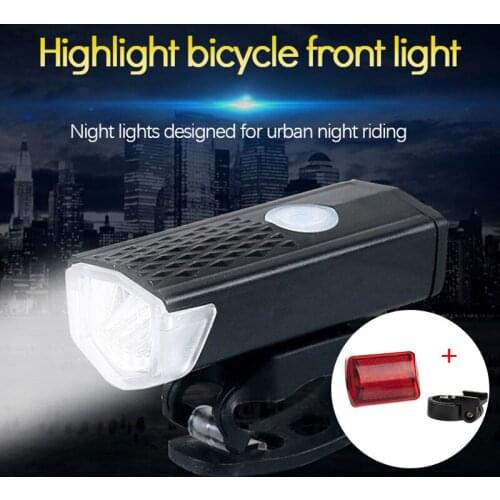 USB Recharge Bicycle Light Waterproof Mountain Road Bike Headlight Taillight Night Riding Cycling Flashlight Bike Accessories