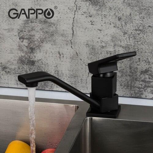 GAPPO Black Kitchen faucet Cold and Hot Water Brass Single Handle 360 degree rotation Mixer Tap Cozinha Torneira Mixer Tap