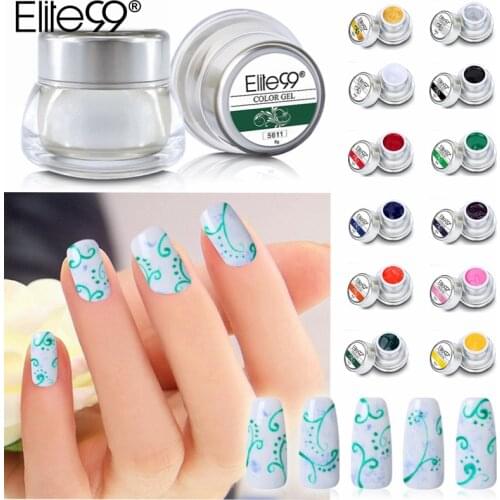 Elite99 Pure Painting Gel 8g Nail Art Paint Draw Acrylic Glitter Color UV LED Soak Off Gel Nail Gel Polish 12 Colors Gel Varnish