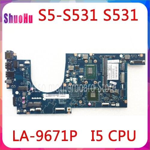 KEFU S5-S531 For I5 CPU Motherboard For Lenovo THINKPAD S531 S5-S531 Mainboard DDR3 HM76 Intel LA-9671P Test Original 100% Work