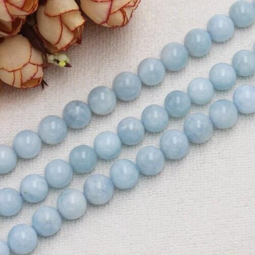 Wholesale Natural Aquamarines Round Beads 15"100% Natural Stone Guarantee,For DIY Jewelry Making !wholesale for all items