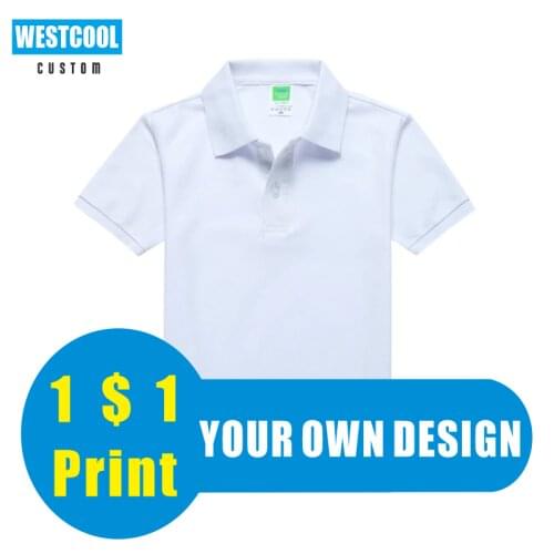 Summer Childrens Polo Shirt Custom Logo Healthy Cotton Embroidery Tops Design Photo 10 Colors WESTCOOL