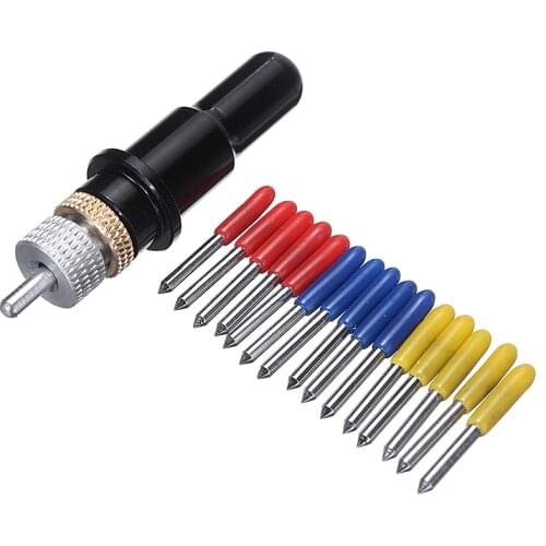 15pcs 30/45/60 Mixed Degree Ttungsten Steel Blades + Black Blade Holder For Roland Vinyl Cutter