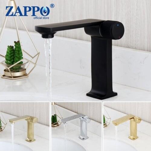 KEMAIDI Matte Black Basin Faucets Modern Bathroom Mixer Tap Brass Washbasin Faucet Single Handle Single Hole Hot and Cold Water