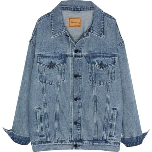 Fashion Spring Autumn Women Denim Coat Korean Mid-Length Vintage Jeans Jacket Ladies Clothes Long Sleeve Loose Outerwear Q1148