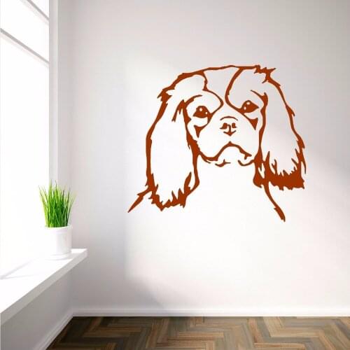 King Charles Spanial Dog Animal Wall Stickers for Nursery Kids Room Lovely Wallpaper Home Decor Vinyl Decals Bedroom YY218