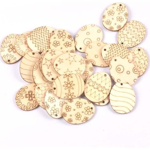 Unfinished Easter Egg Shape Wood Slices For DIY Scrapbook Crafts Supplies Wooden Ornaments Home Decor Handicraft Accessory m2565