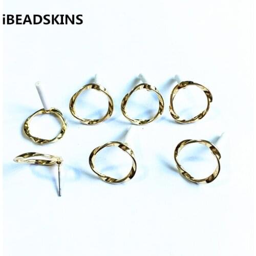 New arrival! 16mm 50pcs/lot gold color Zinc alloy earrings base accessories for Earrings DIY #1015( as shown)