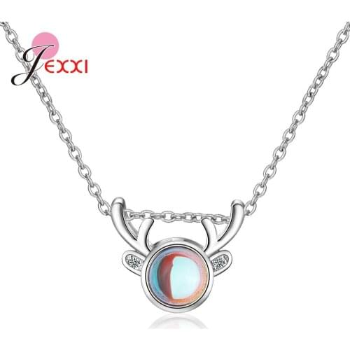 New Colloection Women Girls 925 Sterling Silver Antler Pendant Necklaces For Sale Fashion Animal Chocker For Wedding
