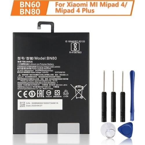 New Replacement Battery BN60 BN80 For Xiaomi MI Mipad 4 Mipad 4 Plus Tablet Battery