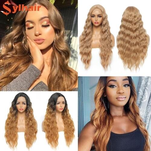 Sylhair Synthetic Lace Front Wigs For Black Women 30" Supper Long Wavy Wigs Natural Wave Wigs for Women Daily Use