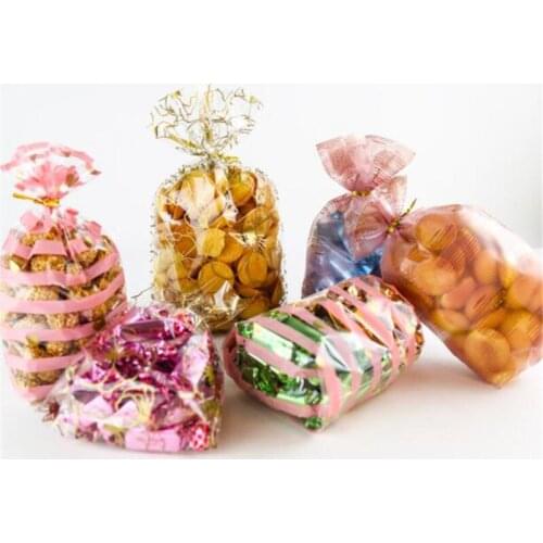 50 Pcs/Lot Cookie Candy Bread Plastic Packing Bags Children Birthday Christmas Clear Party Gift Chocolate Wedding Bag