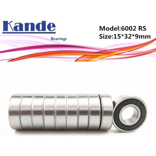 6002RS Bearing 4pcs ABEC-5 High quality 6002 2RS Single Row Deep Groove ball bearing 6002-2RS 15x32x9 mm Kande bearing
