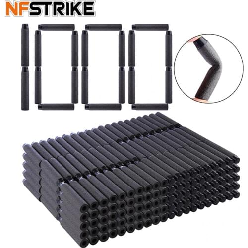 NFSTRIKE 1000pcs Soft Bullets Soft Darts For Nerf Toy Gun Soft Bullets Blaster Soft Hollow Hole Head Foam Bullet 7.2*1.3cm Black