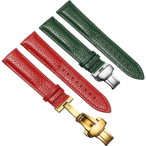 Cow leather watchband 20 22mm black red green strap for Huawei watch GT2/2e Honor magic 2 leather watch chain Quick release