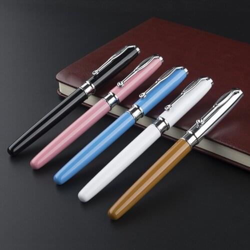 5 colors to choose advertising gift Rollerball Pen 0.5mm Black Ink Refill Metal Ballpoint Pen Office Supplies School Supplied