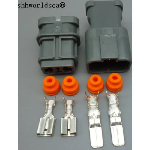 Shhworldsea 1sets Female Male Kit Auto 2 Pin Electrical Plug Cable Pin Header Connector plug 7123-6423-30