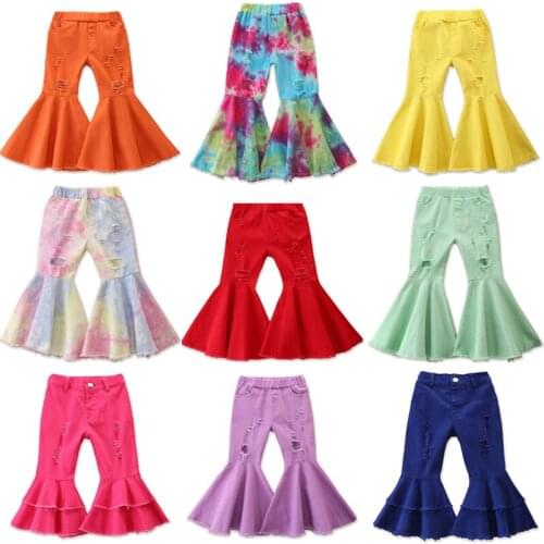 1-6 Years Summer Pants Childrens Clothing Kids Bell Bottom Pants Baby Baggy Pants Child Denim Trousers Pantalones Verano Bebe