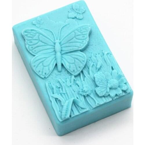 Silicone mold Flowers butterfly pattern cuboid shape DIY Aromatic gypsum soap clay resin craft decorations mould handmade tools