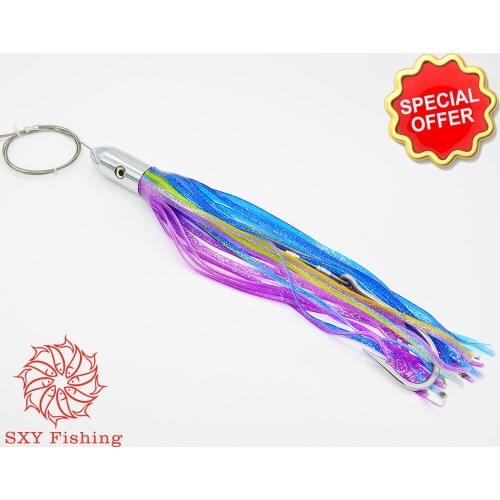 SXY fishing SL25 Deep-sea fishing Fake lure g Stainless steel Drag the bait All Metal Octopus Lure Tuna Lure 7.8oz Sea bait