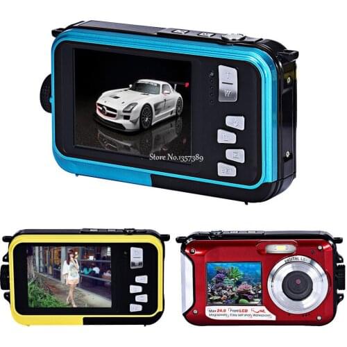 2.7inch TFT Digital Camera Waterproof 24MP MAX 1080P Double Screen 16x Digital Zoom Camcorder hot new 4 colors choose