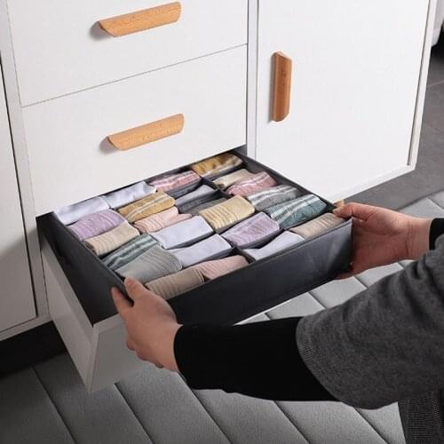 Dormitory Closet Organizer For Socks Home Separated Underwear Storage Box Grids Bra Storage Foldable Drawer Organizer Box