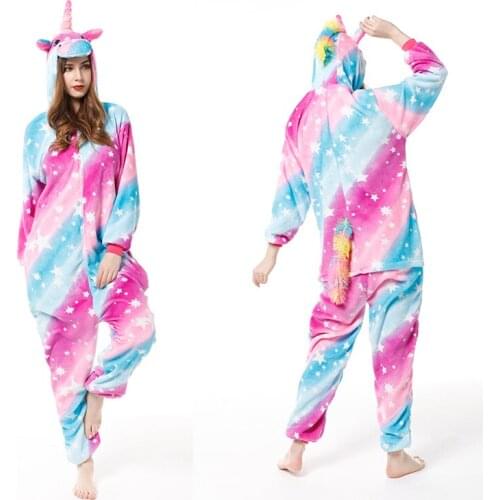 Girls Boys Winter Pajamas Unicorn Stitch Cartoon Anime Animal Onesies Kids Sleepwear Soft Flannel Warm Jumpsuit Children Pajamas