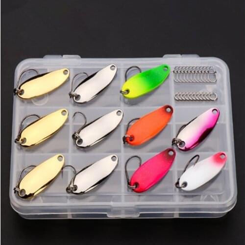 11pcs/box 1.8g/2.5g3.5g Metal Spoon Lures Spinners Lure Sequin Artificial Fishing Hard Bait Fishing Hooks Tackle Accessories