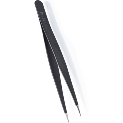 2pcs/lot Anti-static Stainless Steel Tweezers A Straight And A Curve Head Tweezers Electronics Repair Tools