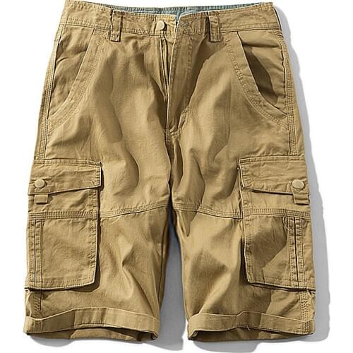 2018Men Knee Length Trousers Plus size summer pockets casual shorts big size men clothing pure cotton Overalls trousers XXXXXL