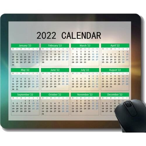 2022 Calendar Mouse Pad,Light Bright Glare Solar Anti Slip Rubber Mousepads