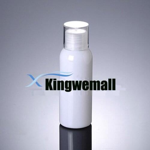 300pcs/lot 100ml High Grade PET Plastic Oil Water Lotion Container White Bottle with Double Lids PWG42